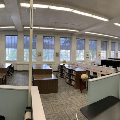 Panorama view of Fraser Hall Library (Fraser 203), summer 2021 Panorama view of Fraser Hall Library (Fraser 203), summer 2021