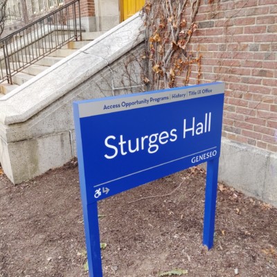 Sturges Hall sign Sturges Hall exterior sign