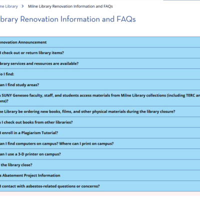 January 2020 Milne Project Library Information and FAQs January 2020 Milne Project Library Information and FAQs