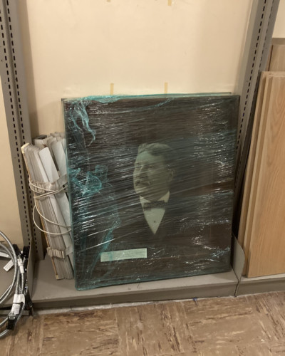 Archives Portrait brought to Fraser from Milne Building, Archival items required special care in transport and storage. Archives Portrait brought to Fraser from Milne Building