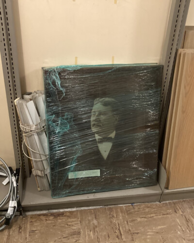 Archives Portrait brought to Fraser from Milne Building, Archival items required special care in transport and storage. Archives Portrait brought to Fraser from Milne Building