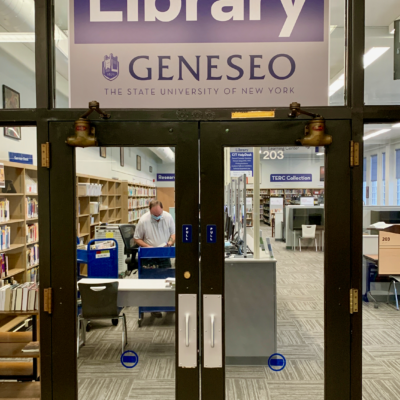 Fraser Hall Library Internal Entrance with gloriously displayed sign Fraser-Hall-Library-internal-entrance-2020