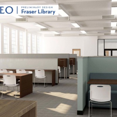 Fraser Hall Library interior design visualization Fraser Hall Library interior design visualization