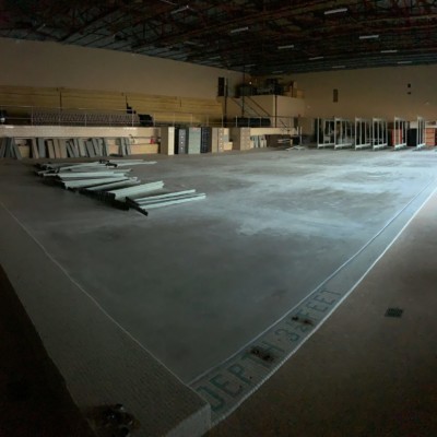 Schrader Hall Pool being prepared for use as Library Collection storage Schrader Hall Pool being prepared for use as Library Collection storage