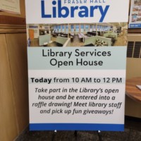 Fraser Hall Library Open House Sign Fraser Hall Library Open House Sign